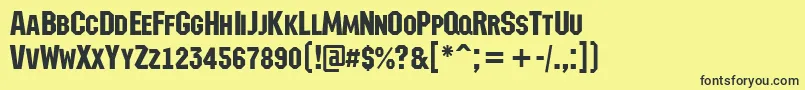 AMachinanovacps Font – Black Fonts on Yellow Background