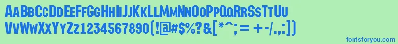 AMachinanovacps Font – Blue Fonts on Green Background