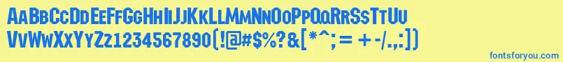 En savoir plus sur la police AMachinanovacps Police AMachinanovacps – polices bleues sur fond jaune