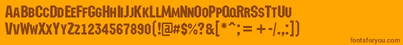 Подробнее о шрифте AMachinanovacps Шрифт AMachinanovacps – коричневые шрифты на оранжевом фоне