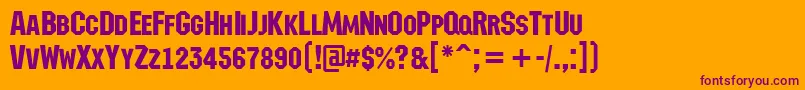 AMachinanovacps Font – Purple Fonts on Orange Background