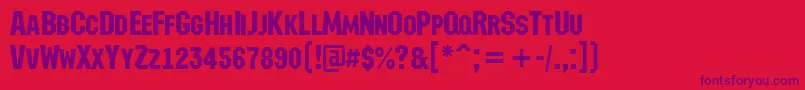 フォントAMachinanovacps – 赤い背景に紫のフォント