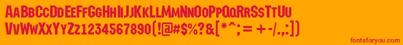 AMachinanovacps Font – Red Fonts on Orange Background