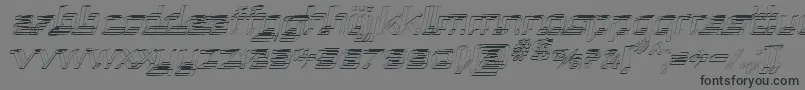 フォントRepublikaSktechItalic – 黒い文字の灰色の背景