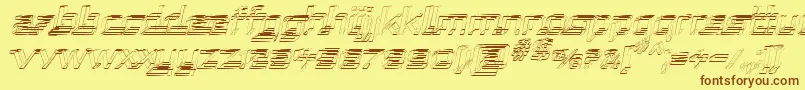 RepublikaSktechItalic-fontti – ruskeat fontit keltaisella taustalla