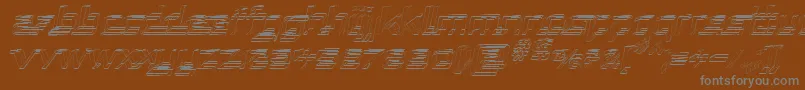 RepublikaSktechItalic-fontti – harmaat kirjasimet ruskealla taustalla