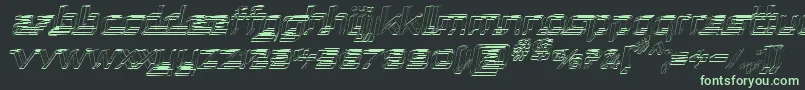 フォントRepublikaSktechItalic – 黒い背景に緑の文字