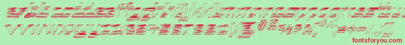 フォントRepublikaSktechItalic – 赤い文字の緑の背景