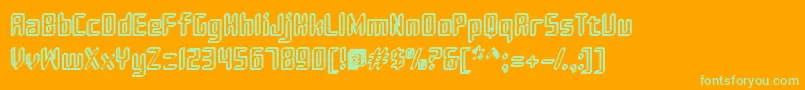 Sujeta3D Font – Green Fonts on Orange Background