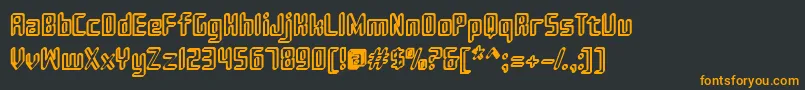 フォントSujeta3D – 黒い背景にオレンジの文字