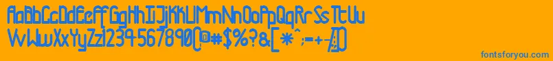 フォントTmTramwayNormal – オレンジの背景に青い文字