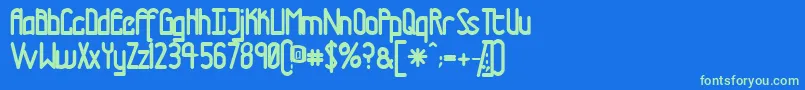 TmTramwayNormal Font – Green Fonts on Blue Background