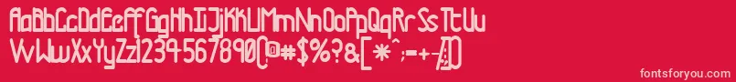 TmTramwayNormal Font – Pink Fonts on Red Background
