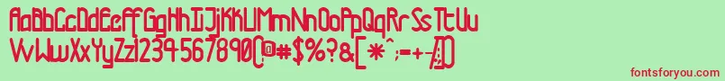 TmTramwayNormal Font – Red Fonts on Green Background