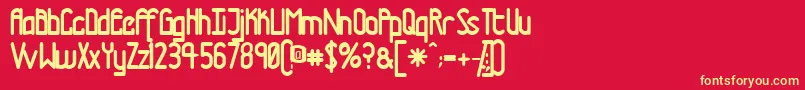 TmTramwayNormal Font – Yellow Fonts on Red Background