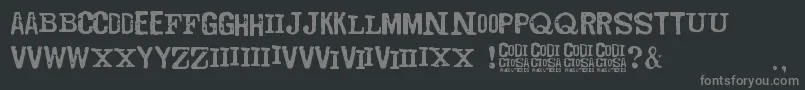 Czcionka Codociosa – szare czcionki na czarnym tle