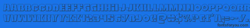 Freedomfighter3D Font – Black Fonts on Blue Background