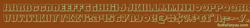 Freedomfighter3D Font – Green Fonts on Brown Background