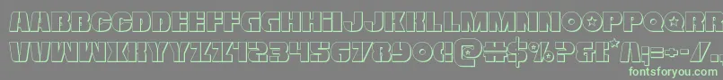 Freedomfighter3D-Schriftart – Grüne Schriften auf grauem Hintergrund