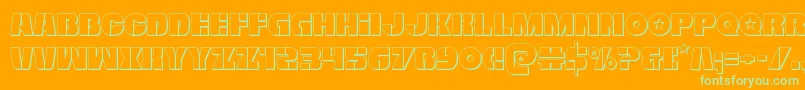 Freedomfighter3D Font – Green Fonts on Orange Background