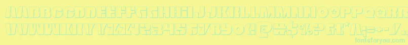 Weitere Informationen zur Freedomfighter3D-Schriftart Freedomfighter3D-Schriftart – Grüne Schriften auf gelbem Hintergrund