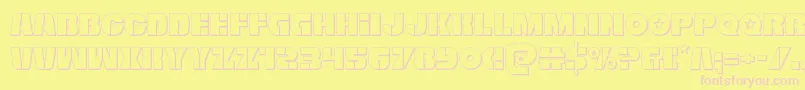Czcionka Freedomfighter3D – różowe czcionki na żółtym tle