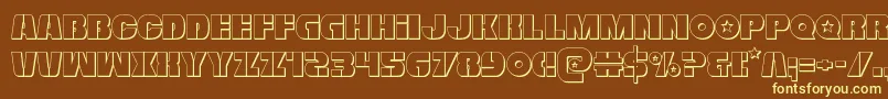 Шрифт Freedomfighter3D – жёлтые шрифты на коричневом фоне