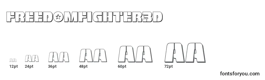 Größen der Schriftart Freedomfighter3D