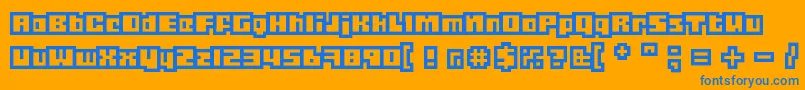 フォントGubblo – オレンジの背景に青い文字
