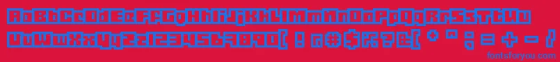 Gubblo Font – Blue Fonts on Red Background