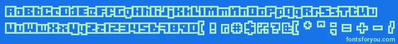 Gubblo Font – Green Fonts on Blue Background