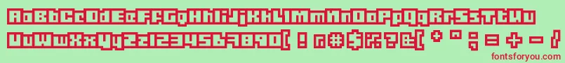 Gubblo Font – Red Fonts on Green Background