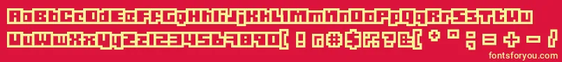 Gubblo Font – Yellow Fonts on Red Background