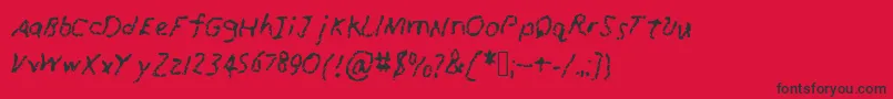 RunawayCrayon Font – Black Fonts on Red Background