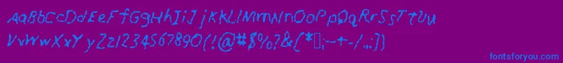 RunawayCrayon Font – Blue Fonts on Purple Background