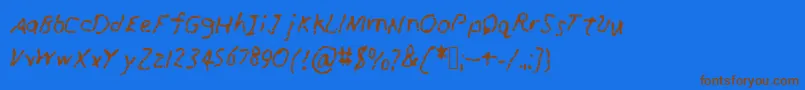 RunawayCrayon Font – Brown Fonts on Blue Background