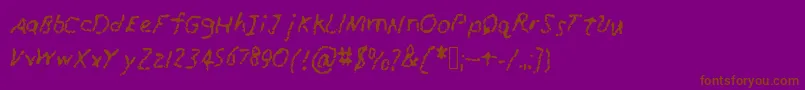Czcionka RunawayCrayon – brązowe czcionki na fioletowym tle