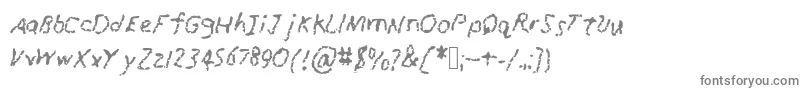 フォントRunawayCrayon – 白い背景に灰色の文字