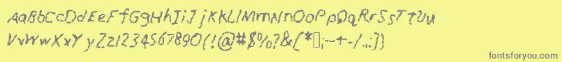 RunawayCrayon Font – Gray Fonts on Yellow Background