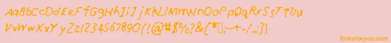 RunawayCrayon Font – Orange Fonts on Pink Background