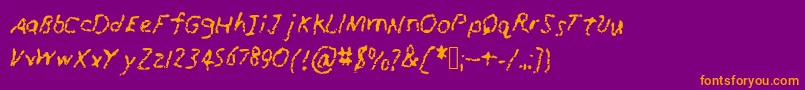 RunawayCrayon Font – Orange Fonts on Purple Background