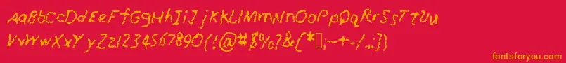 RunawayCrayon Font – Orange Fonts on Red Background