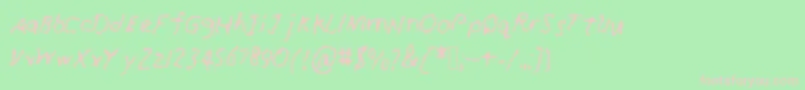 Czcionka RunawayCrayon – różowe czcionki na zielonym tle