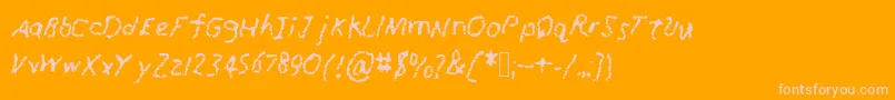 RunawayCrayon Font – Pink Fonts on Orange Background
