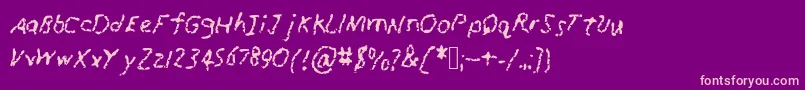 RunawayCrayon Font – Pink Fonts on Purple Background