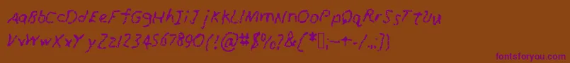 RunawayCrayon Font – Purple Fonts on Brown Background