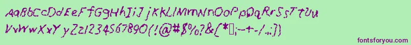 RunawayCrayon Font – Purple Fonts on Green Background