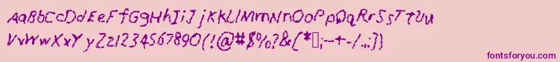 RunawayCrayon Font – Purple Fonts on Pink Background