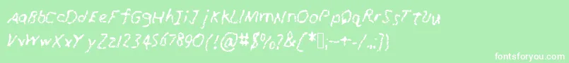 RunawayCrayon Font – White Fonts on Green Background