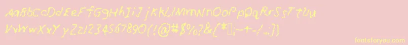RunawayCrayon-Schriftart – Gelbe Schriften auf rosa Hintergrund
